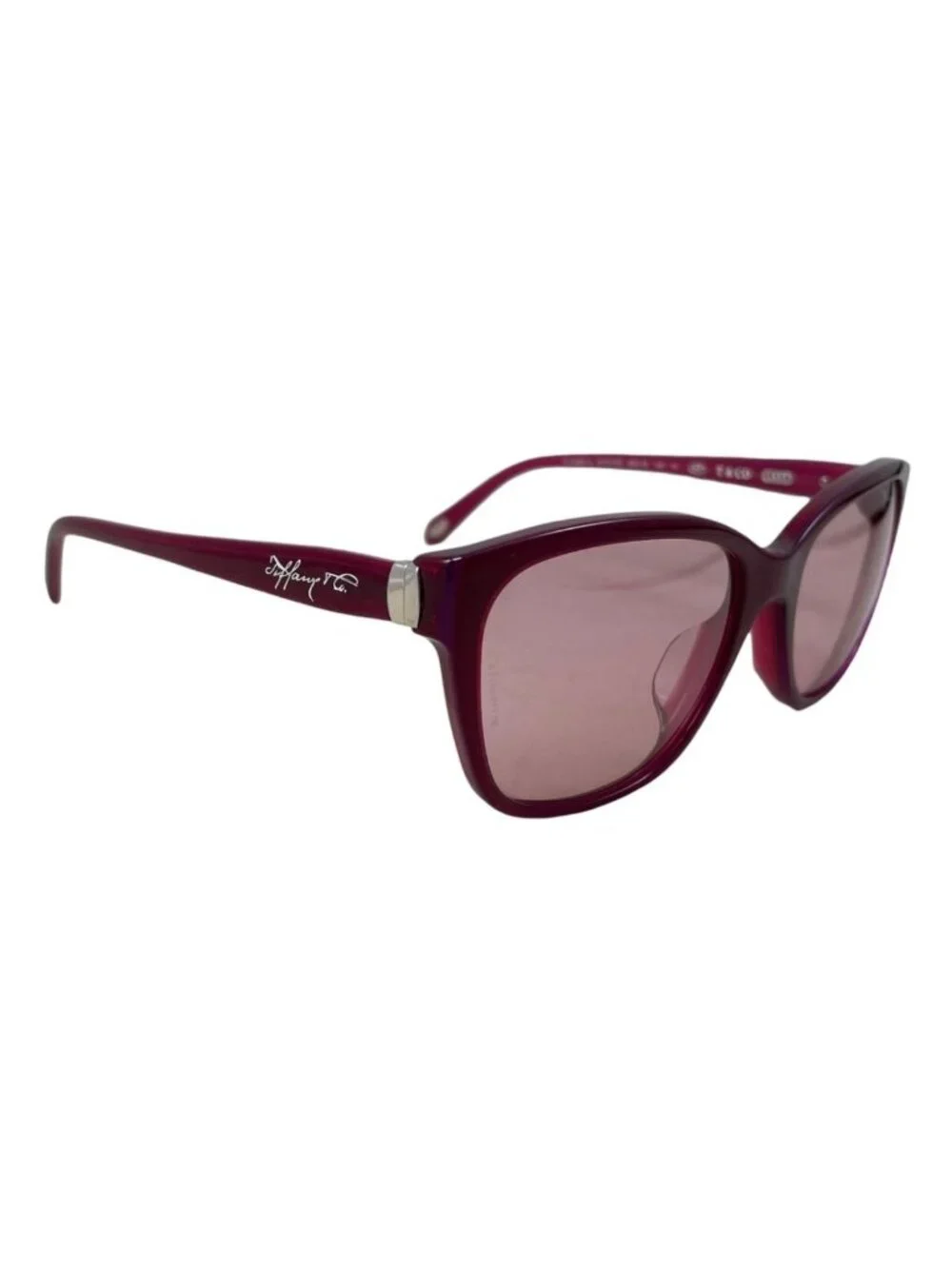Tiffany & Co Sunglasses Logo Wine Red Bordeaux Silver Eyewear
